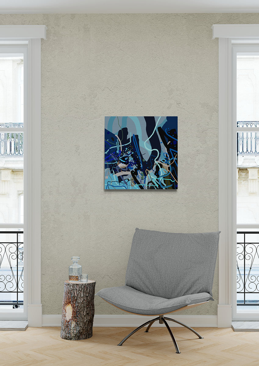Canvas 'Little blue fairy wren'