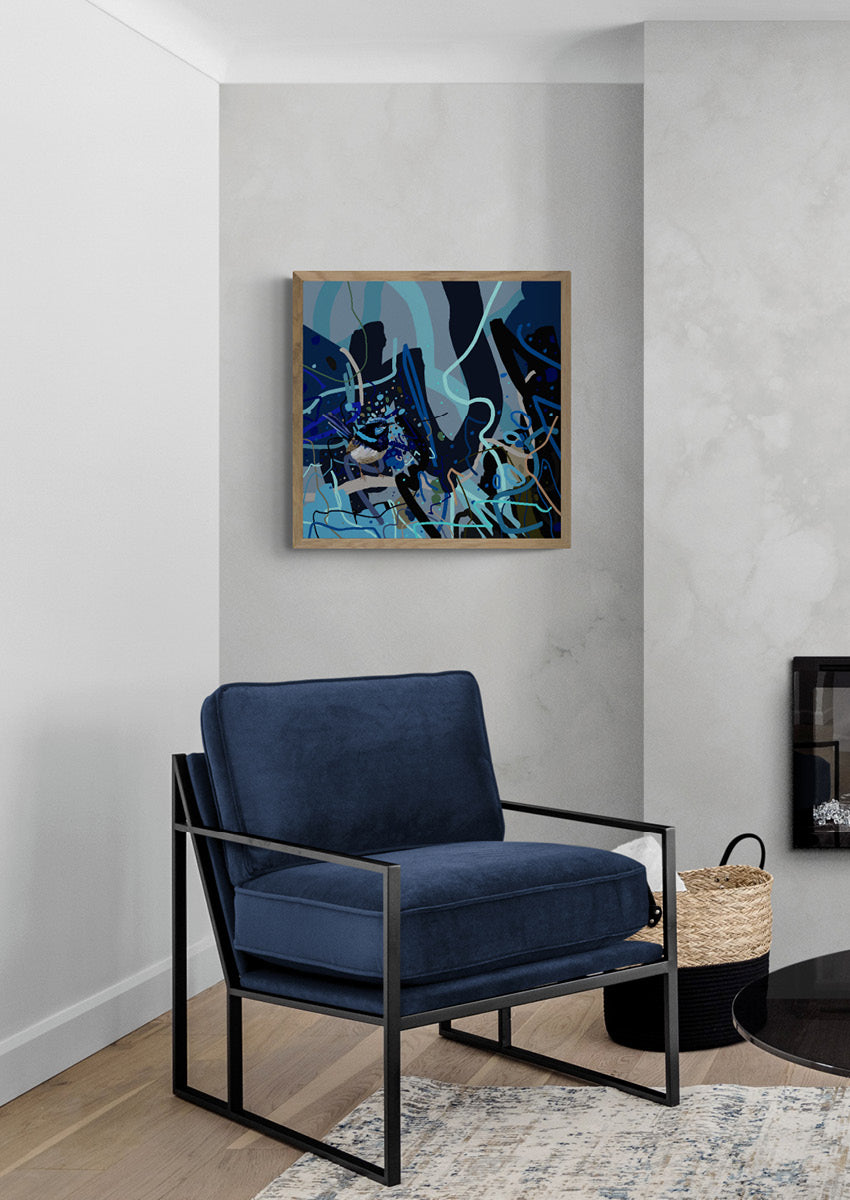 Canvas 'Little blue fairy wren'