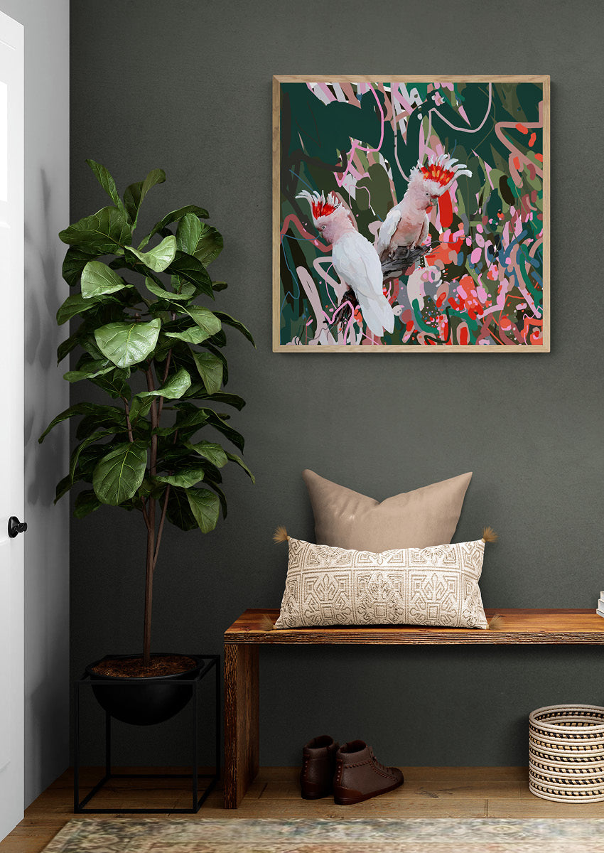 Canvas 'Two cockatoos'