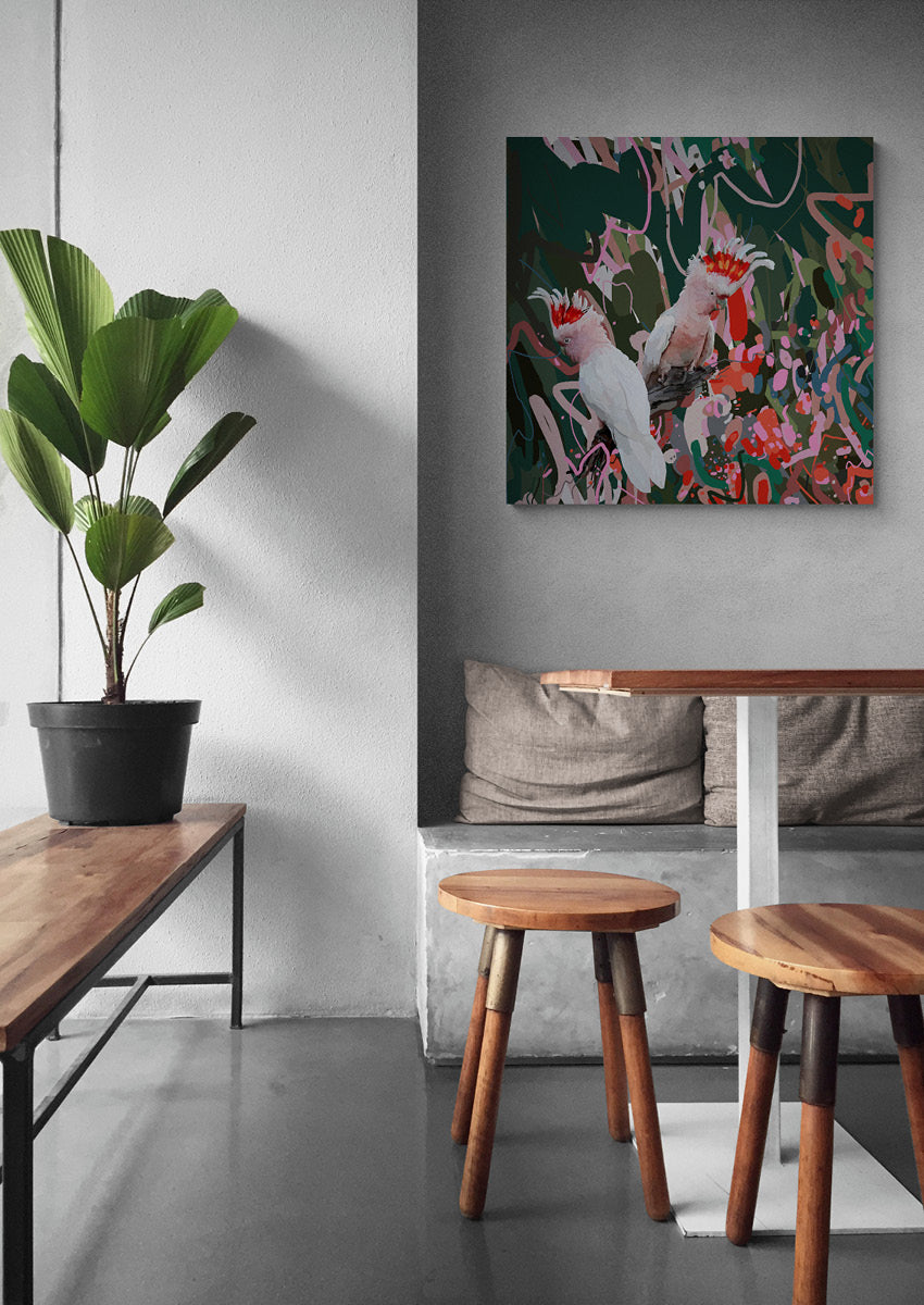 Canvas 'Two cockatoos'
