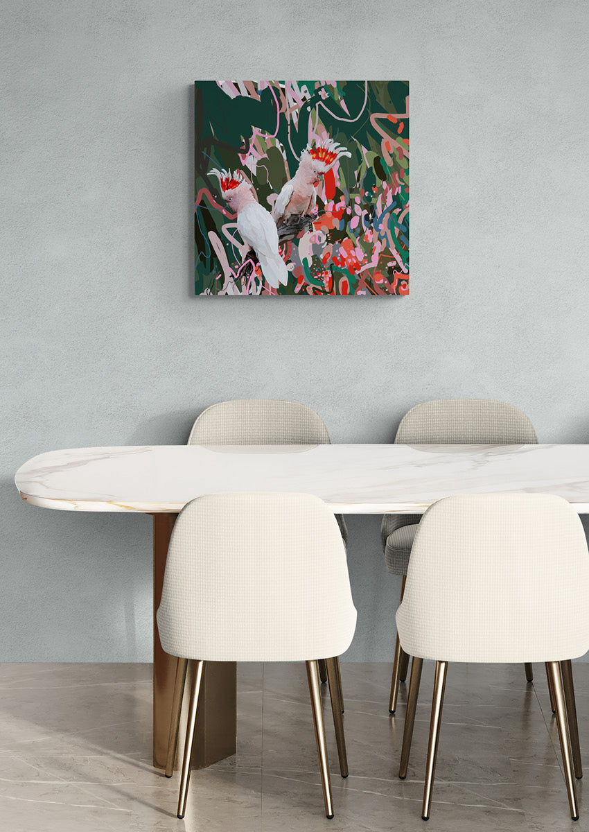 Canvas 'Two cockatoos'