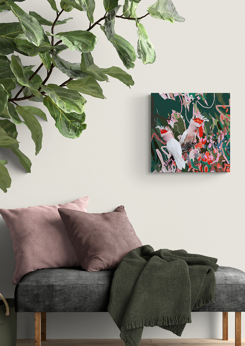 Canvas 'Two cockatoos'