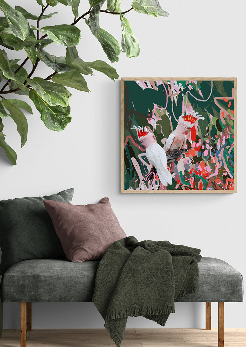 Canvas 'Two cockatoos'