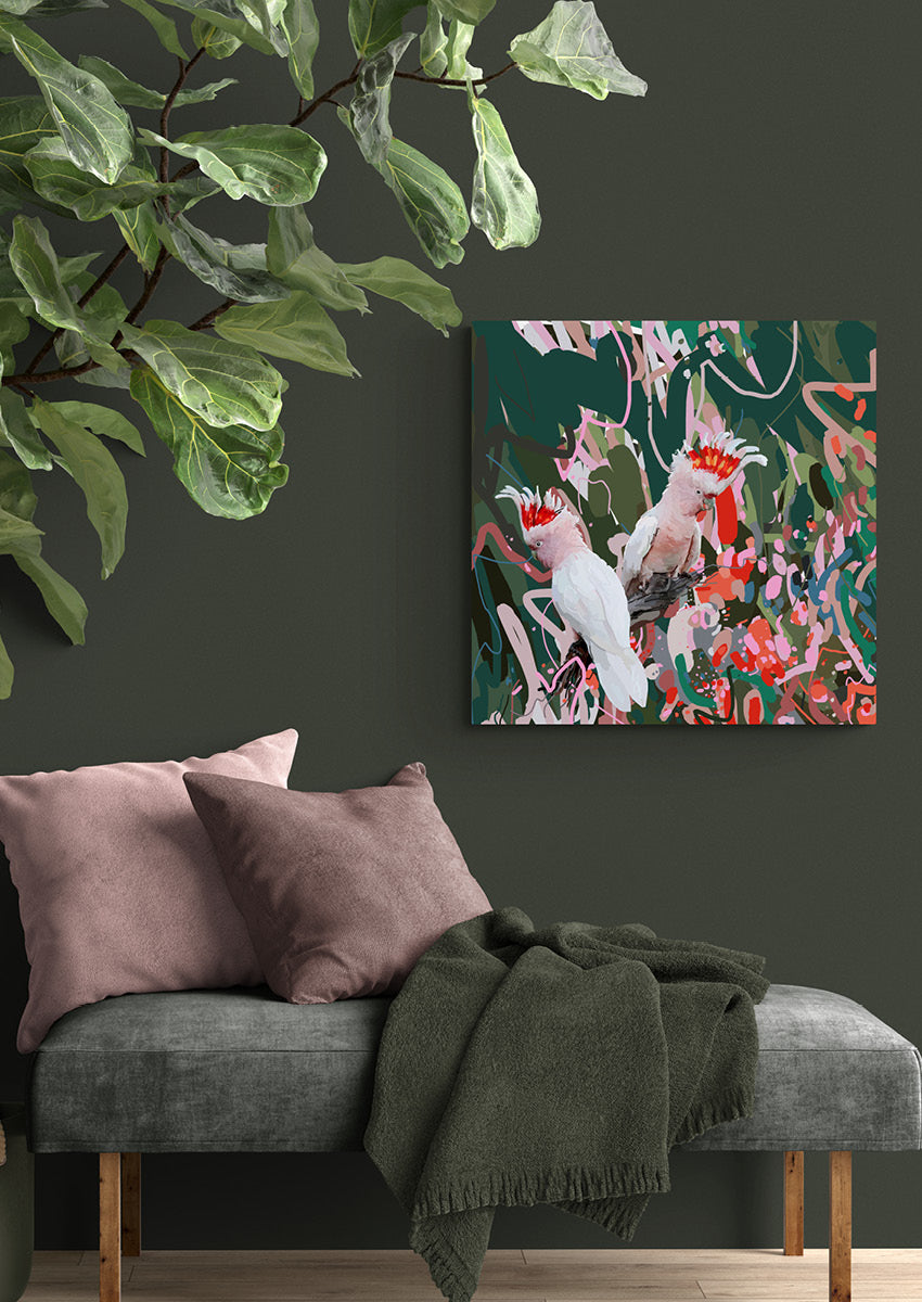 Canvas 'Two cockatoos'