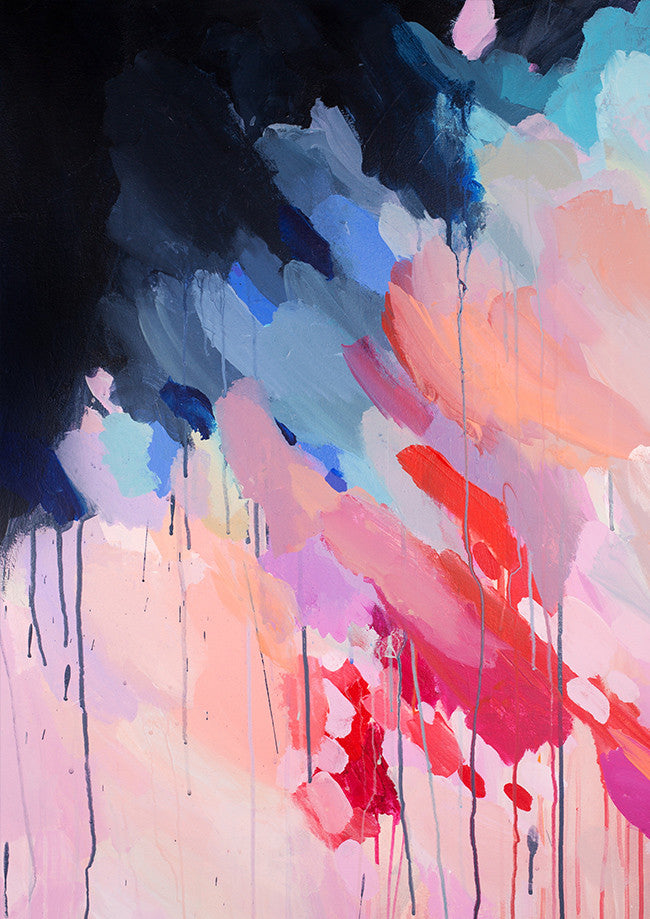 Shannon O'Neill Contemporary Australian Artist - modern abstract painting- A3 framed art print - Evie