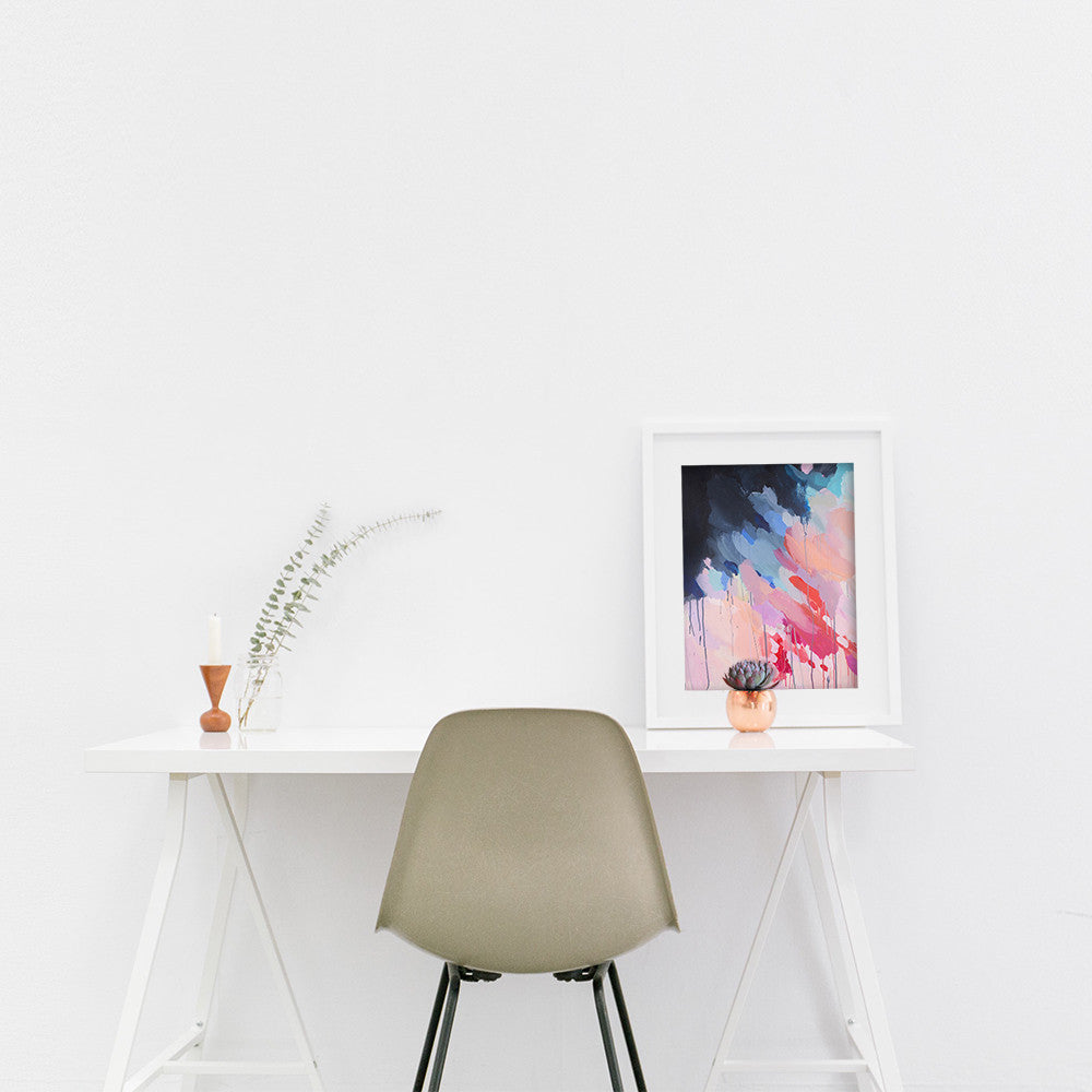 Shannon O'Neill Contemporary Australian Artist - modern abstract painting- A3 framed art print - Evie -Study