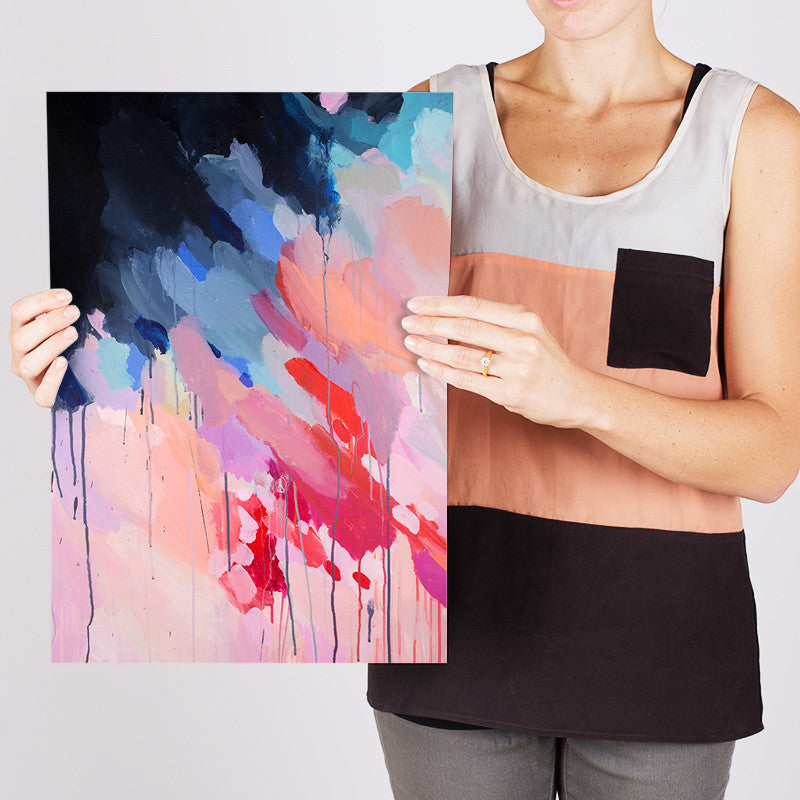 Shannon O'Neill Contemporary Australian Artist - bright colourful modern abstract painting- A3 art print - Evie