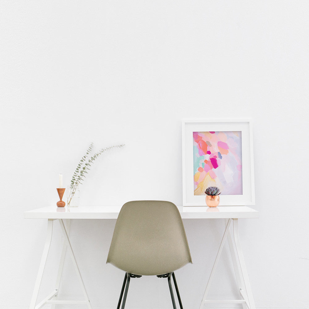 Shannon O'Neill Contemporary Australian artist - modern pastel abstract - A3 art print - Dahlia 1