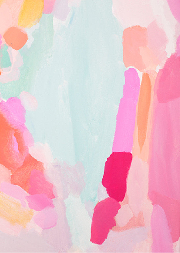 Shannon O'Neill Contemporary Australian artist - modern pastel abstract - A3 art print - Dahlia 2
