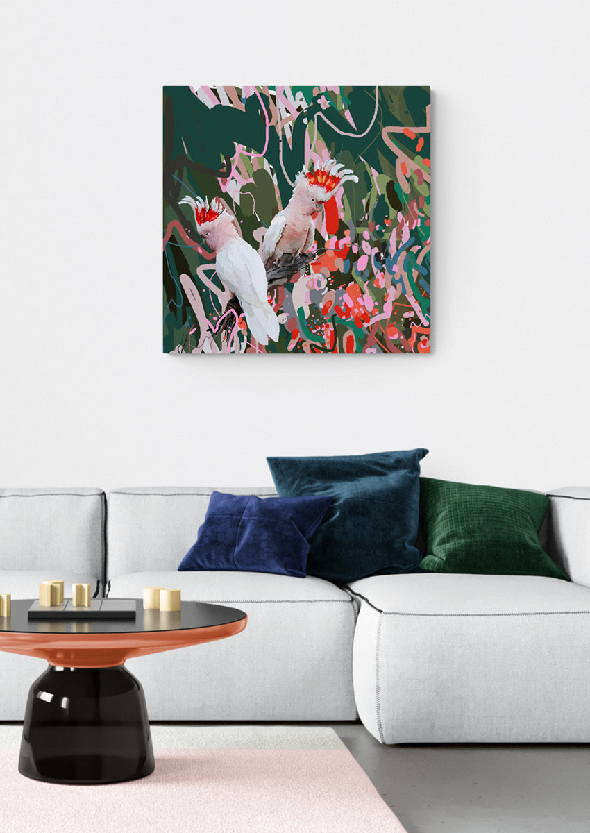 Canvas 'Two cockatoos'