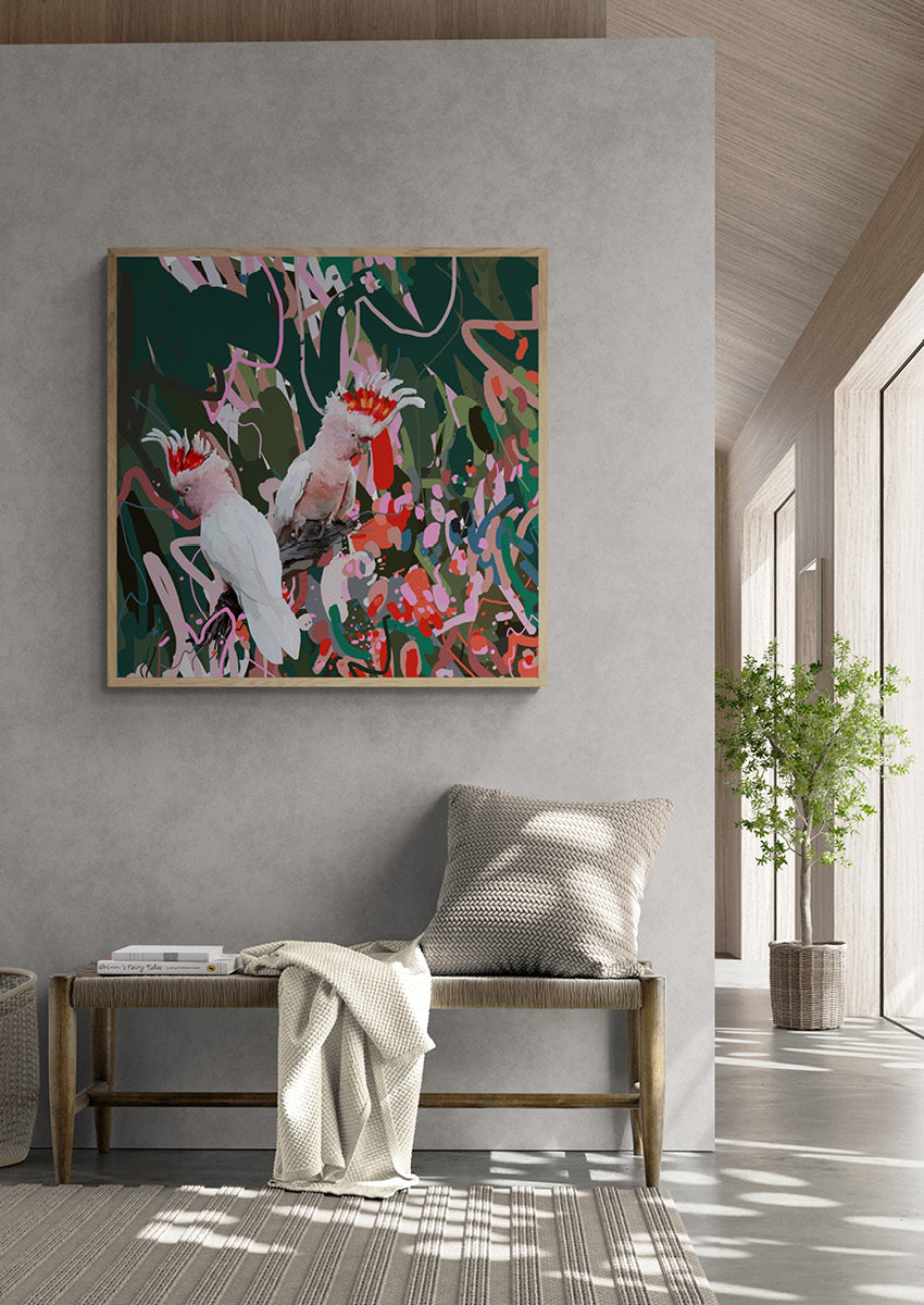 Canvas 'Two cockatoos'
