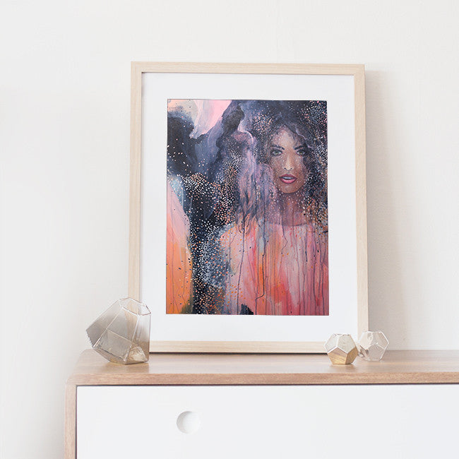 'Ava' framed A3 art print of Shannon O'Neills original acrylic painting