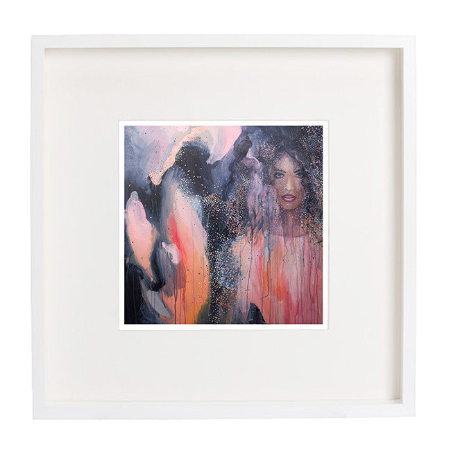 'Ava' A3 art print of Shannon O'Neills original acrylic painting with a white border framed