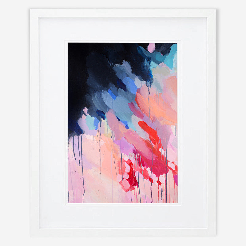 Shannon O'Neill Contemporary Australian Artist - bright colourful modern abstract painting- A3 framed art print - Evie
