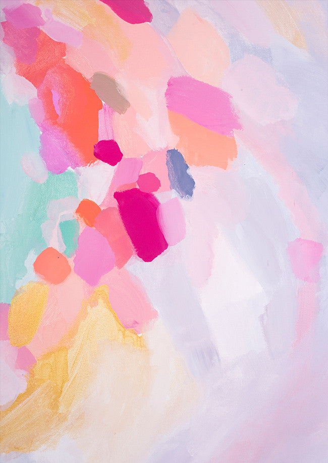 Shannon O'Neill Contemporary Australian artist - modern pastel abstract - A3 art print - Dahlia 1 