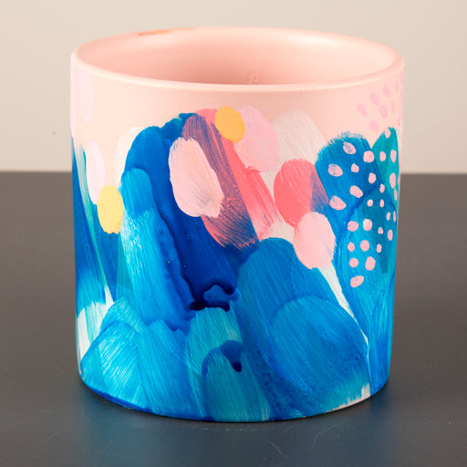 Hand painted ceramic vase + pot medium